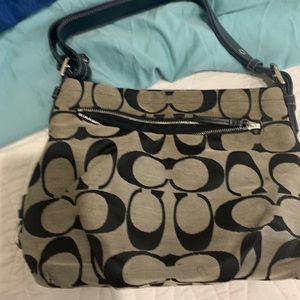 Black&Grey Coach Print shoulders Bag